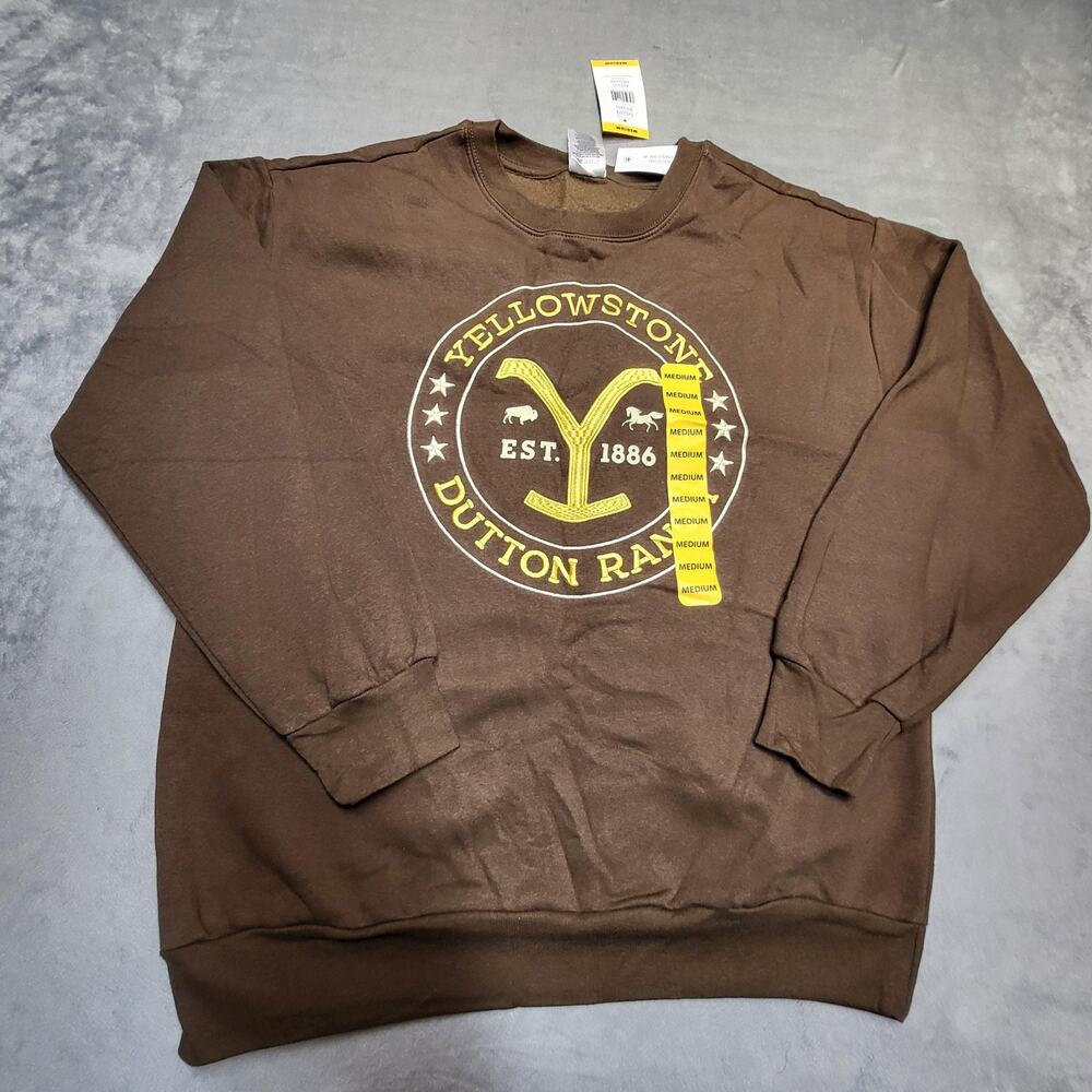 Yellowstone Sweatshirt Mens M Brown Pullover Graphic Dutton Ranch Rip